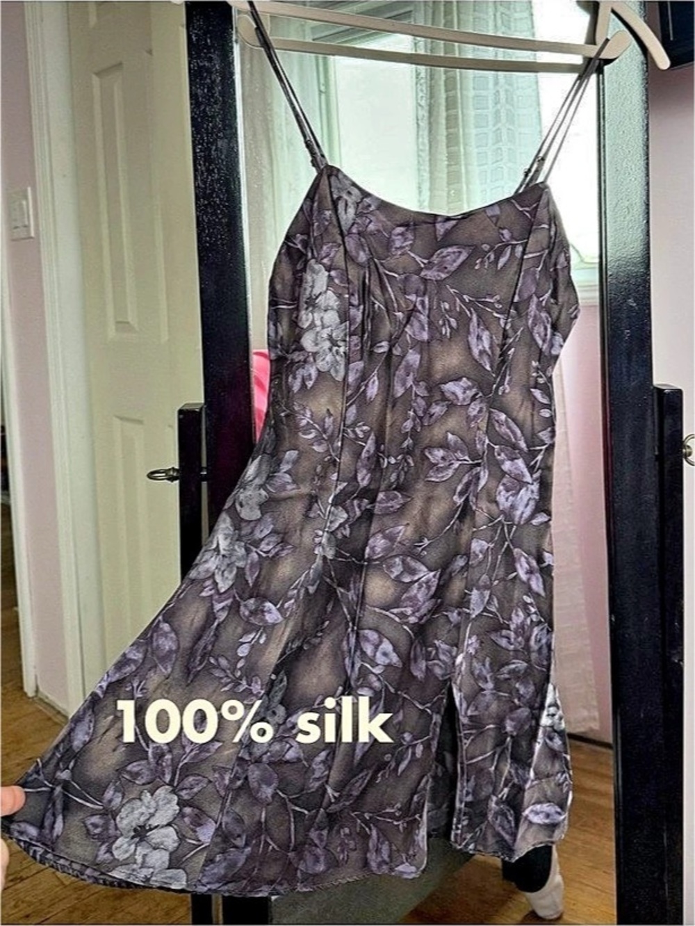 Vintage Victoria’s Secret silk sleep Silk Mini Dress in Gray & Purple